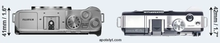 Compare X-A7 versus E-PL1 top