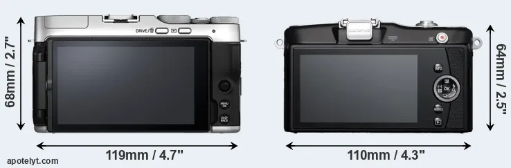 Comparison X-A7 or E-PM1 rear