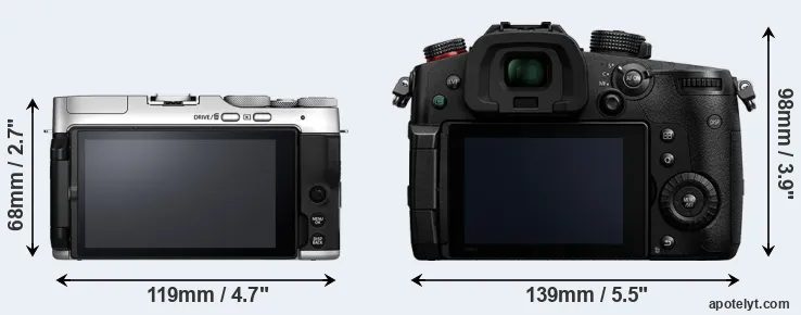 Comparison X-A7 or GH5 II rear