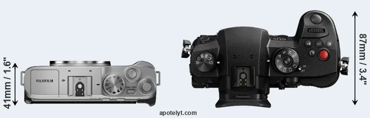 Compare X-A7 versus GH5 II top