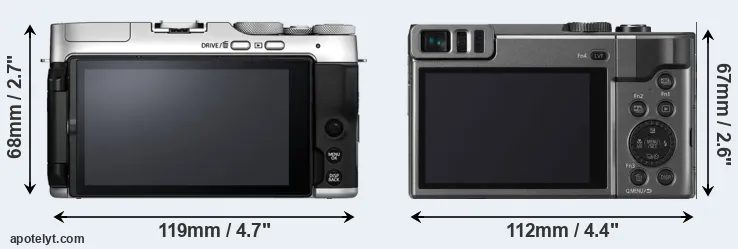 Comparison X-A7 or ZS70 rear