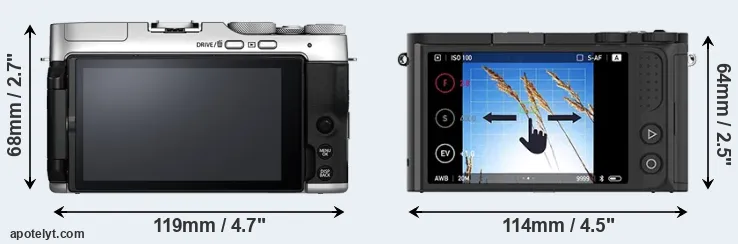 Comparison X-A7 or M1 rear