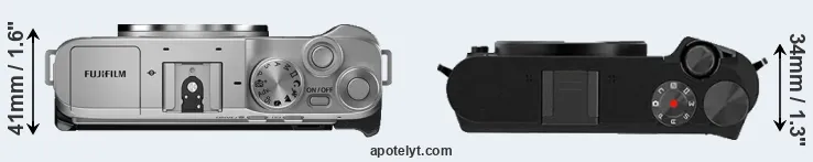 Compare X-A7 versus M1 top