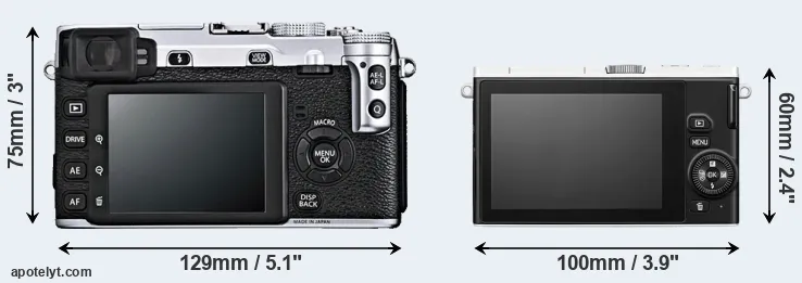 Comparison X-E1 or J4 rear