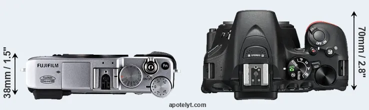 Compare X-E1 versus D5500 top