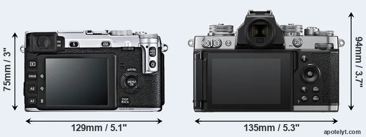 Comparison X-E1 or Z fc rear