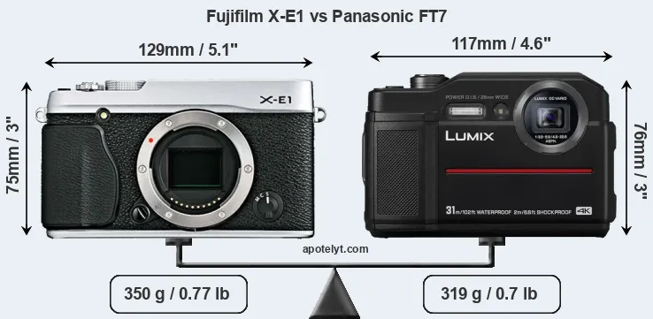 Size Fujifilm X-E1 vs Panasonic FT7