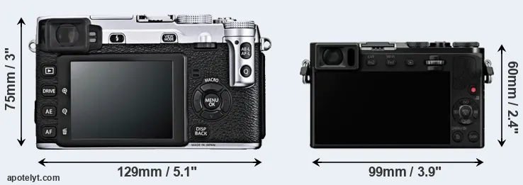 Comparison X-E1 or GM5 rear