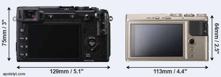 Comparison X-E2 or XF10 rear