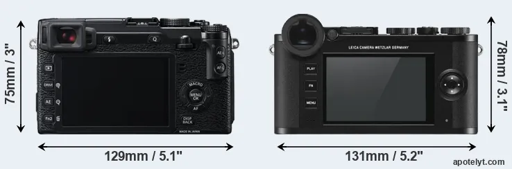 Comparison X-E2 or CL rear