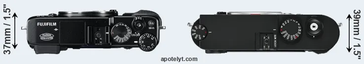 Compare X-E2 versus M10 top