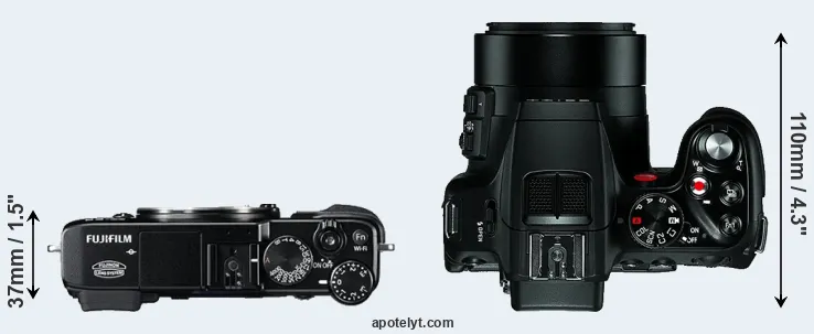 Compare X-E2 versus V-LUX 4 top