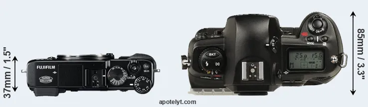 Compare X-E2 versus D1 top