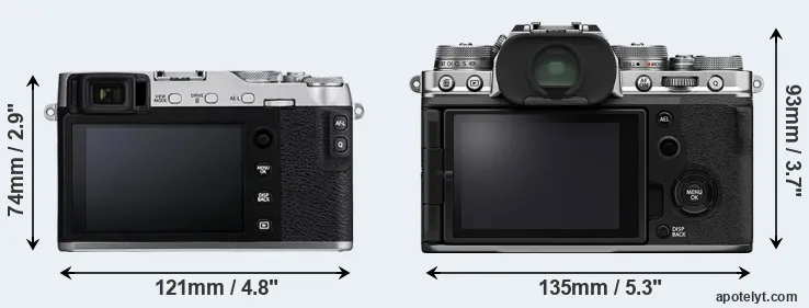 Comparison X-E3 or X-T4 rear