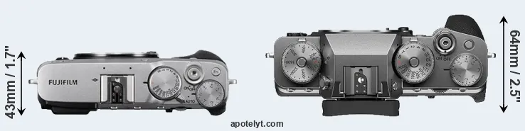 Compare X-E3 versus X-T4 top