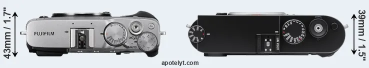 Compare X-E3 versus M11 top