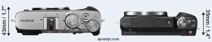 Compare X-E3 versus NEX-3N top