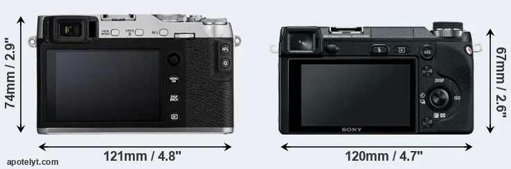 Comparison X-E3 or NEX-6 rear