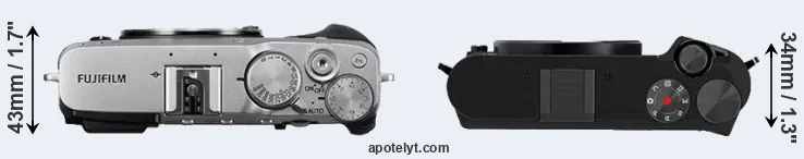 Compare X-E3 versus M1 top