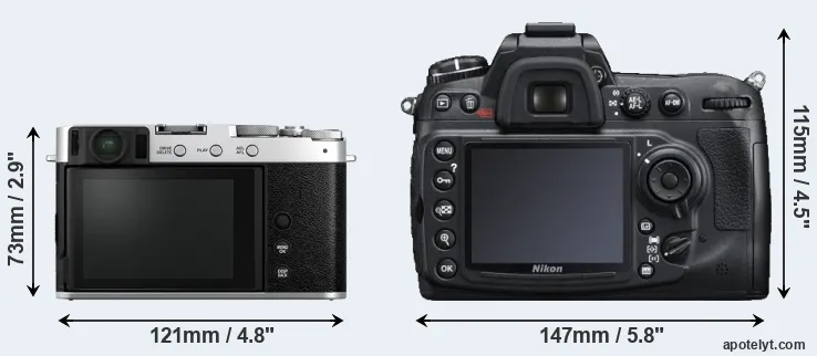 Comparison X-E4 or D300S rear
