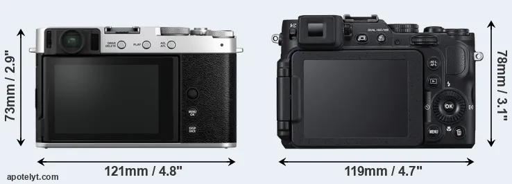 Comparison X-E4 or P7800 rear