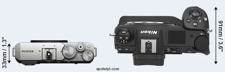 Compare X-E4 versus Z9 top