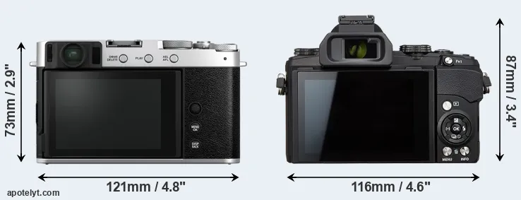 Comparison X-E4 or Stylus 1s rear