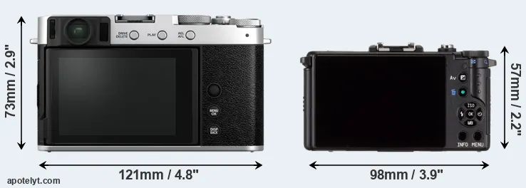 Comparison X-E4 or Pentax Q rear