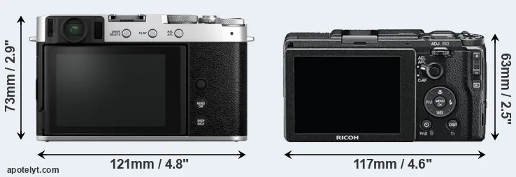 Comparison X-E4 or GR II rear