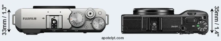 Compare X-E4 versus GR II top