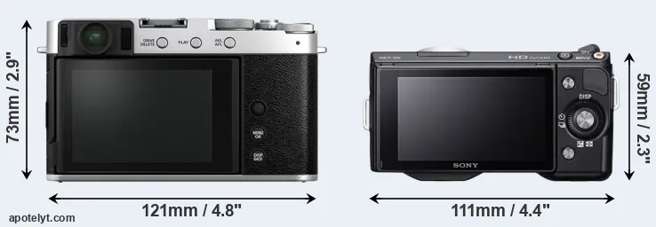 Comparison X-E4 or NEX-5N rear