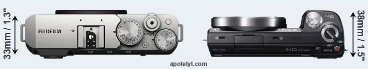 Compare X-E4 versus NEX-5N top