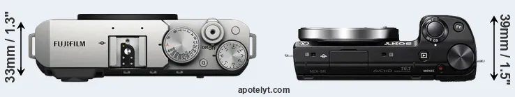 Compare X-E4 versus NEX-5R top