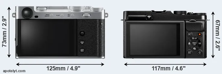 Comparison X-E5 or X-M1 rear