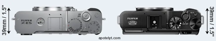 Compare X-E5 versus X-M1 top