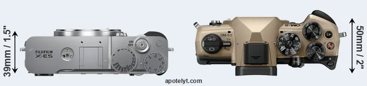 Compare X-E5 versus OM-5 II top
