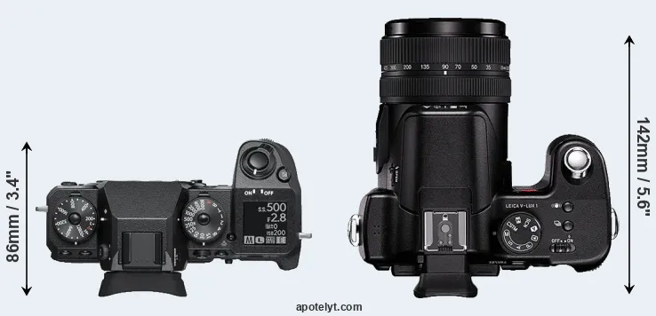 Compare X-H1 versus V-LUX 1 top
