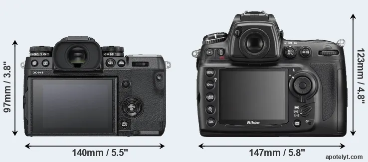 Comparison X-H1 or D700 rear