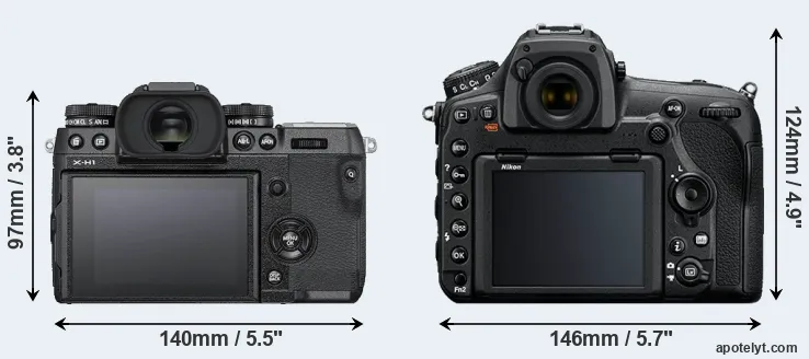 Comparison X-H1 or D850 rear
