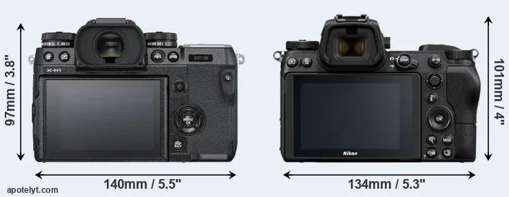 Comparison X-H1 or Z6 rear