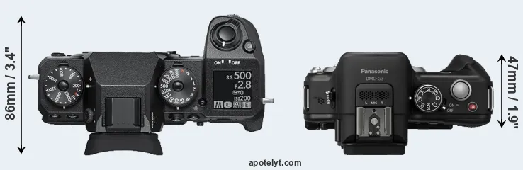 Compare X-H1 versus G3 top