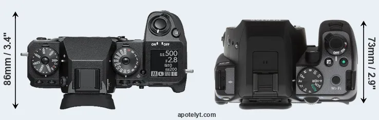 Compare X-H1 versus K-S2 top