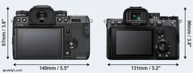 Comparison X-H1 or A7 IV rear