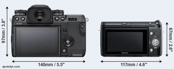 Comparison X-H1 or NEX-F3 rear