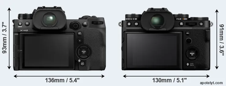 Comparison X-H2 or X-T5 rear