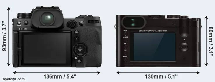 Comparison X-H2 or Q Typ 116 rear