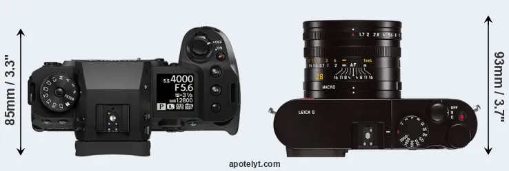 Compare X-H2 versus Q Typ 116 top