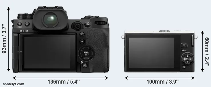 Comparison X-H2 or J4 rear