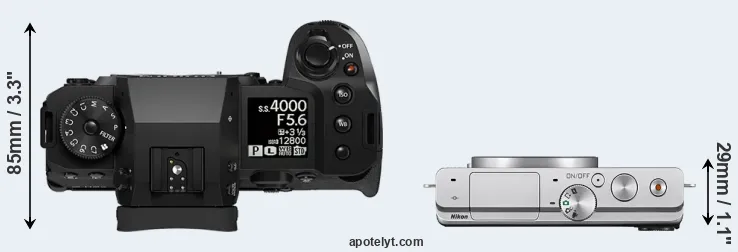 Compare X-H2 versus J4 top