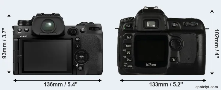 Comparison X-H2 or D50 rear